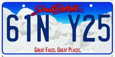 SD license plate 61NY25