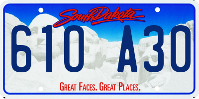 SD license plate 61OA30