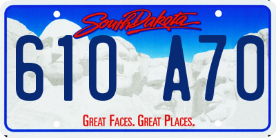 SD license plate 61OA70