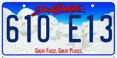 SD license plate 61OE13