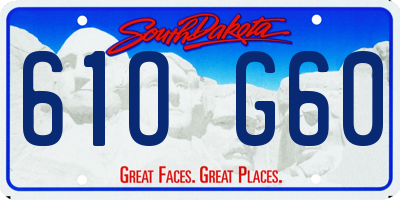 SD license plate 61OG60