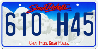 SD license plate 61OH45