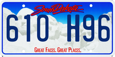 SD license plate 61OH96