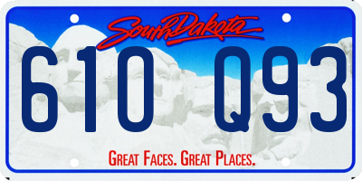 SD license plate 61OQ93