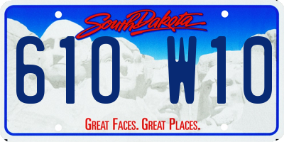SD license plate 61OW10