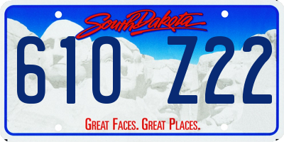 SD license plate 61OZ22