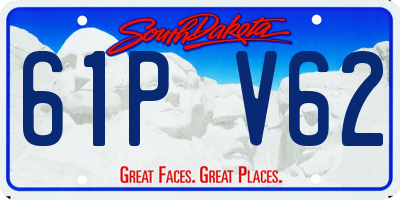 SD license plate 61PV62