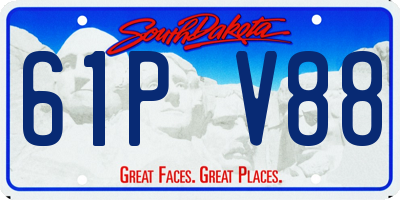 SD license plate 61PV88