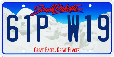 SD license plate 61PW19