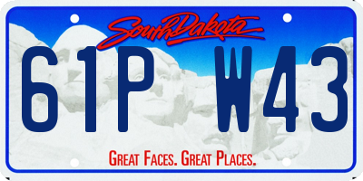 SD license plate 61PW43