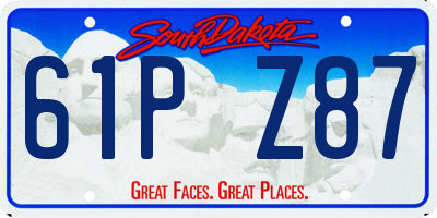 SD license plate 61PZ87