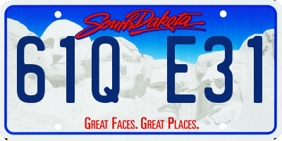 SD license plate 61QE31