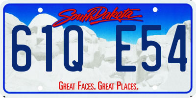 SD license plate 61QE54