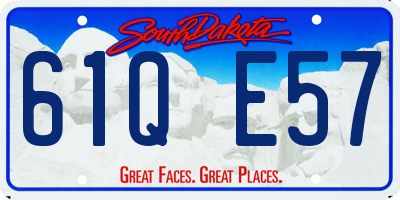 SD license plate 61QE57