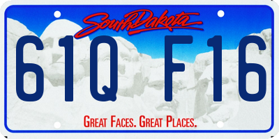 SD license plate 61QF16