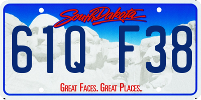 SD license plate 61QF38