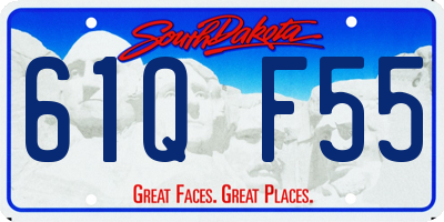 SD license plate 61QF55