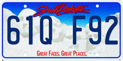 SD license plate 61QF92