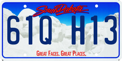 SD license plate 61QH13