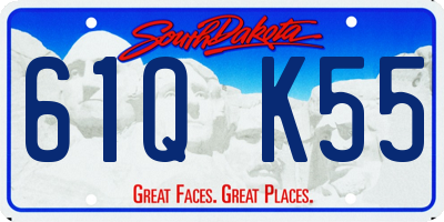 SD license plate 61QK55