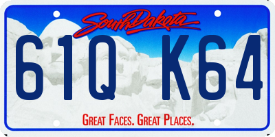 SD license plate 61QK64