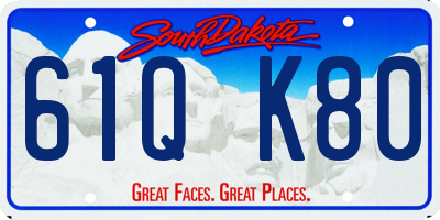 SD license plate 61QK80
