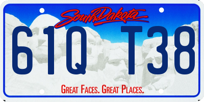 SD license plate 61QT38