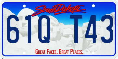 SD license plate 61QT43