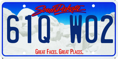SD license plate 61QW02
