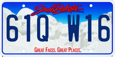 SD license plate 61QW16