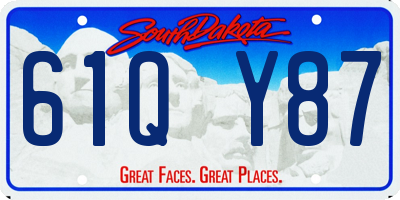 SD license plate 61QY87