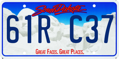 SD license plate 61RC37