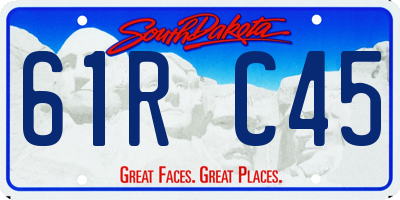 SD license plate 61RC45