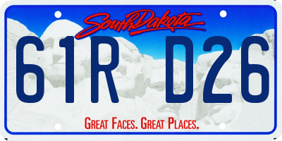 SD license plate 61RD26