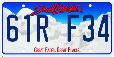SD license plate 61RF34