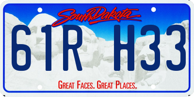 SD license plate 61RH33