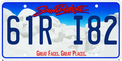 SD license plate 61RI82
