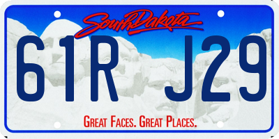 SD license plate 61RJ29