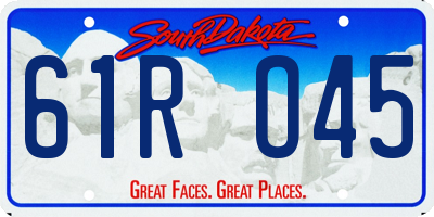 SD license plate 61RO45