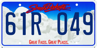 SD license plate 61RO49