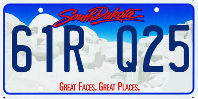 SD license plate 61RQ25