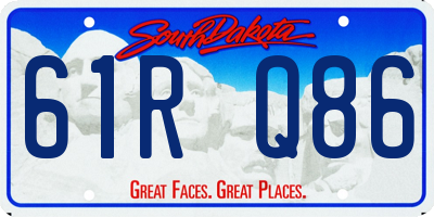 SD license plate 61RQ86