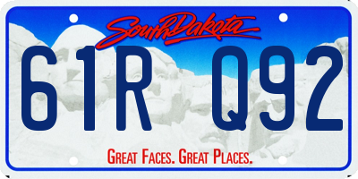 SD license plate 61RQ92