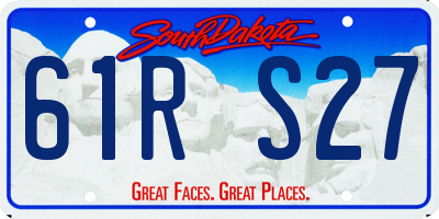 SD license plate 61RS27