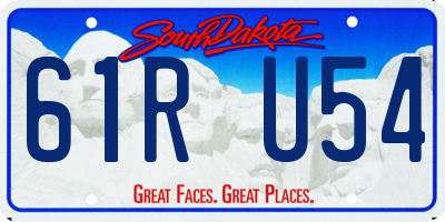 SD license plate 61RU54