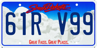 SD license plate 61RV99