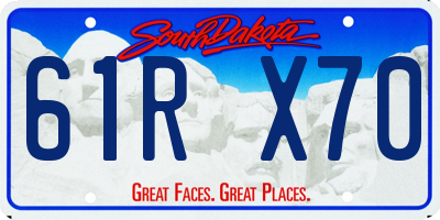 SD license plate 61RX70