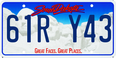 SD license plate 61RY43