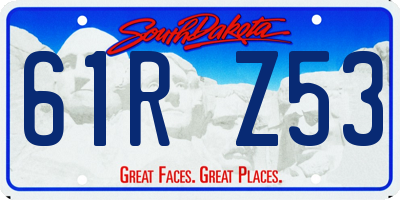 SD license plate 61RZ53