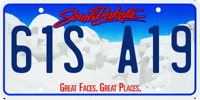 SD license plate 61SA19